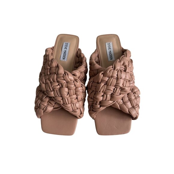 STEVE MADDEN Llarina Tan Braided Slide Sandals Size 8 - Picture 5 of 7